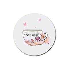 Happy Monday Rubber Round Coaster (4 Pack) by SychEva