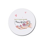 Happy Monday Rubber Round Coaster (4 pack) Front