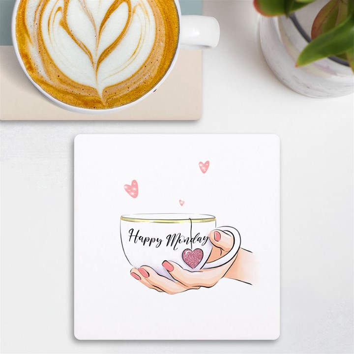 Happy Monday UV Print Square Tile Coaster 