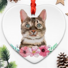 Watercolor Cat Ornament (heart) by SychEva