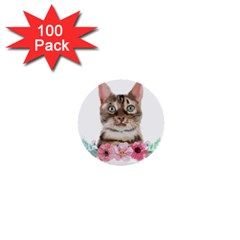 Watercolor Cat 1  Mini Buttons (100 Pack)  by SychEva