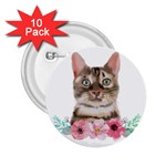 Watercolor Cat 2.25  Buttons (10 pack)  Front