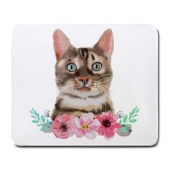 Watercolor Cat Large Mousepad by SychEva