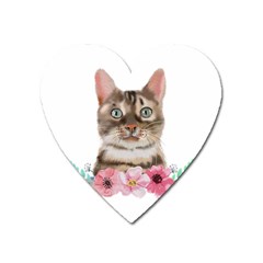 Watercolor Cat Heart Magnet by SychEva