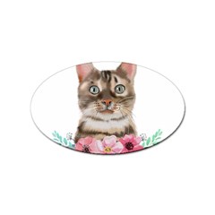 Watercolor Cat Sticker Oval (10 Pack) by SychEva