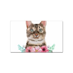 Watercolor Cat Sticker Rectangular (10 Pack)