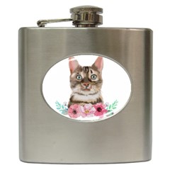 Watercolor Cat Hip Flask (6 Oz) by SychEva