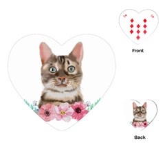 Watercolor Cat Playing Cards Single Design (heart) by SychEva