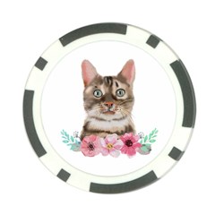 Watercolor Cat Poker Chip Card Guard by SychEva