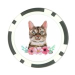 Watercolor Cat Poker Chip Card Guard Front