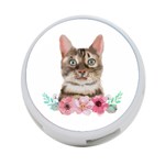 Watercolor Cat 4-Port USB Hub (Two Sides) Front