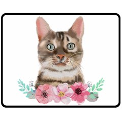 Watercolor Cat Fleece Blanket (medium) by SychEva