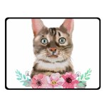 Watercolor Cat Fleece Blanket (Small) 50 x40  Blanket Front