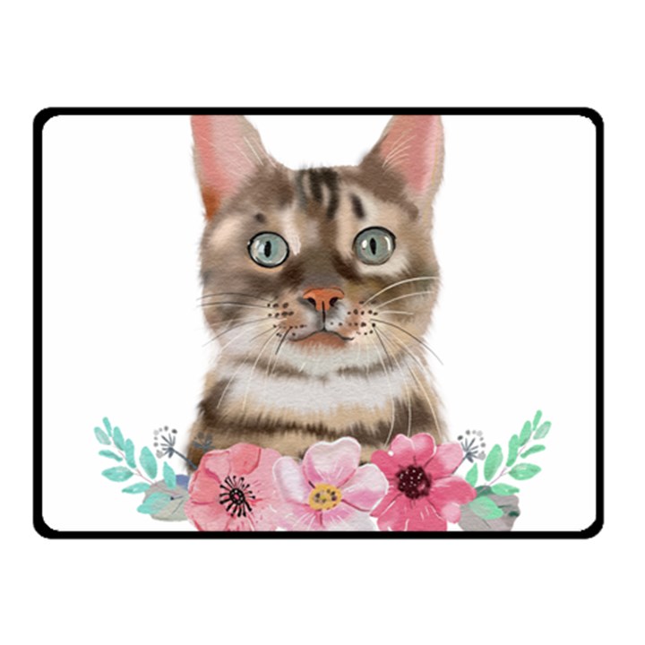 Watercolor Cat Fleece Blanket (Small)