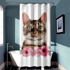 Watercolor Cat Shower Curtain 36  X 72  (stall)  by SychEva