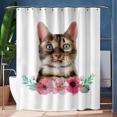 Watercolor Cat Shower Curtain 60  X 72  (medium)  by SychEva