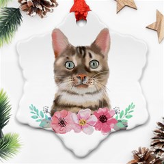 Watercolor Cat Ornament (snowflake) by SychEva