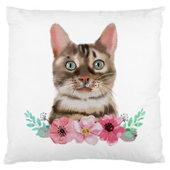 Watercolor Cat Large Cushion Case (one Side) by SychEva