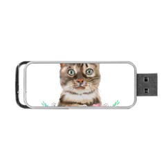 Watercolor Cat Portable Usb Flash (one Side) by SychEva