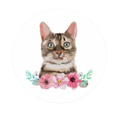 Watercolor Cat Mini Round Pill Box (pack Of 5) by SychEva