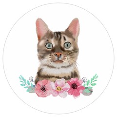 Watercolor Cat Round Trivet by SychEva