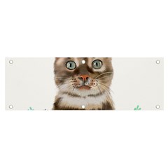 Watercolor Cat Banner And Sign 6  X 2 