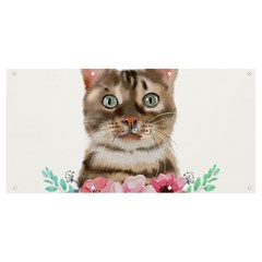 Watercolor Cat Banner And Sign 8  X 4  by SychEva