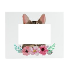 Watercolor Cat White Tabletop Photo Frame 4 x6 