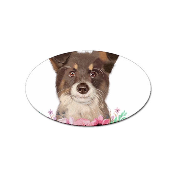 Watercolor Dog Sticker Oval (10 pack)