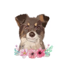 Watercolor Dog Shower Curtain 48  X 72  (small)  by SychEva