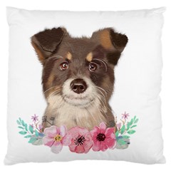 Watercolor Dog Large Cushion Case (one Side) by SychEva