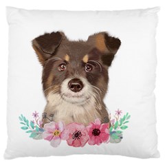 Watercolor Dog Standard Premium Plush Fleece Cushion Case (one Side) by SychEva