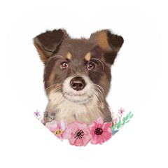 Watercolor Dog Wooden Puzzle Heart by SychEva