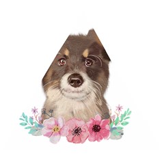 Watercolor Dog Wooden Puzzle Triangle by SychEva