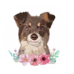 Watercolor Dog Wooden Puzzle Hexagon