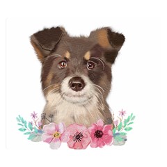 Watercolor Dog Premium Plush Fleece Blanket (small) by SychEva