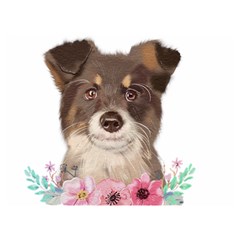 Watercolor Dog Two Sides Premium Plush Fleece Blanket (extra Small) by SychEva