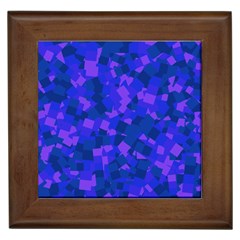 Cold Colorful Geometric Abstract Pattern Framed Tile by dflcprintsclothing