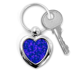 Cold Colorful Geometric Abstract Pattern Key Chain (heart) by dflcprintsclothing