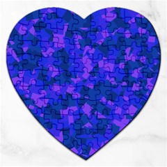 Cold Colorful Geometric Abstract Pattern Jigsaw Puzzle (heart) by dflcprintsclothing