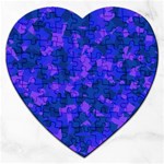 Cold Colorful Geometric Abstract Pattern Jigsaw Puzzle (Heart) Front