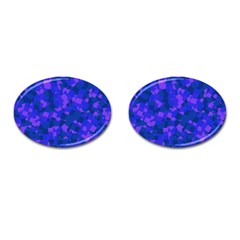 Cold Colorful Geometric Abstract Pattern Cufflinks (oval)