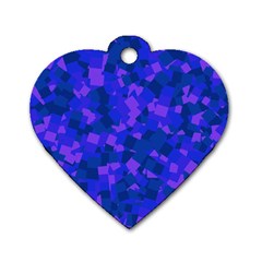 Cold Colorful Geometric Abstract Pattern Dog Tag Heart (one Side)