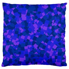 Cold Colorful Geometric Abstract Pattern Large Premium Plush Fleece Cushion Case (one Side) by dflcprintsclothing