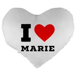 I love marie Large 19  Premium Flano Heart Shape Cushions Back