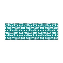 Teal And White Owl Pattern Sticker (bumper) by GardenOfOphir