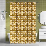 Olive And White Owl Pattern Shower Curtain 48  x 72  (Small)  Curtain(48  X 72 ) - 42.18 x64.8  Curtain(48  X 72 )