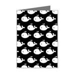 Cute Whale Illustration Pattern Mini Greeting Card Left