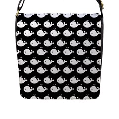 Cute Whale Illustration Pattern Flap Closure Messenger Bag (l) by GardenOfOphir