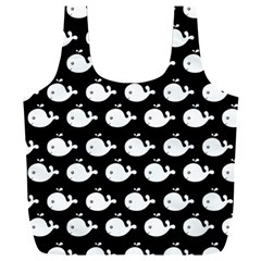 Cute Whale Illustration Pattern Full Print Recycle Bag (xxl) by GardenOfOphir